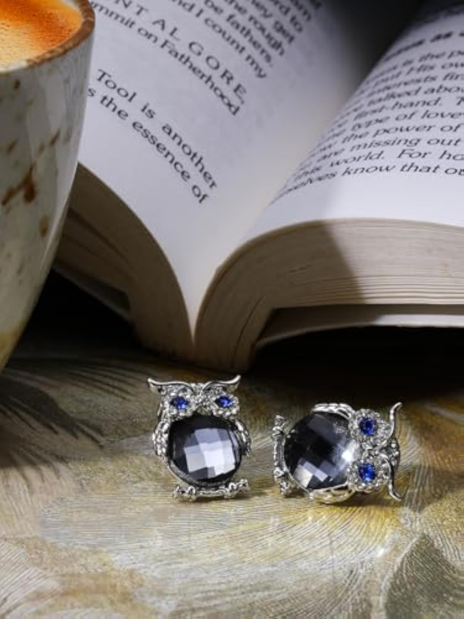 Women's Bohemian Owl Crystal Studs Earrings, Cute Design